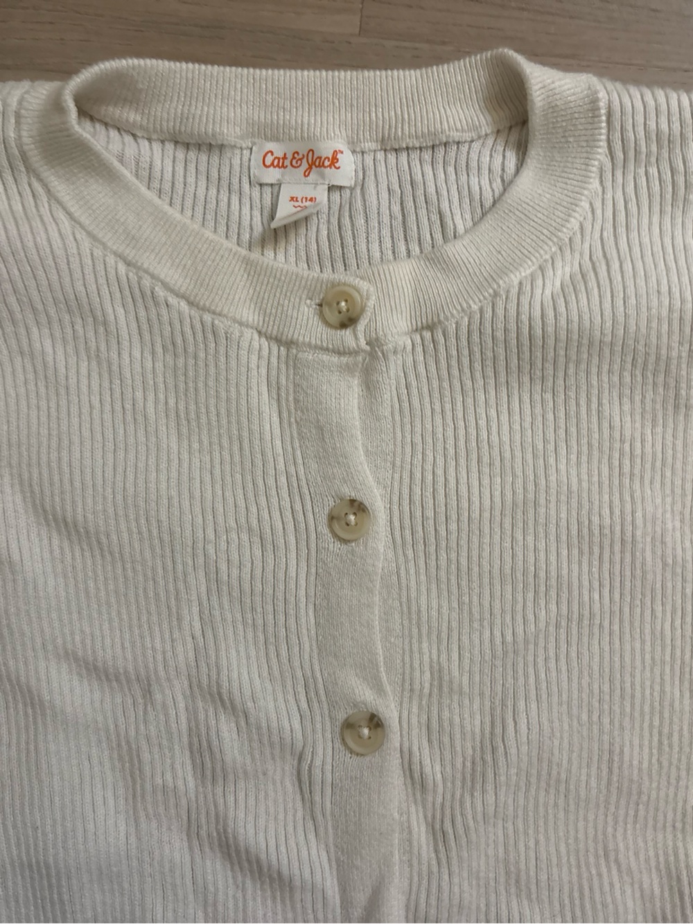 Target Cream Ribbed Button-Up Cardigan - Picture 2 of 2